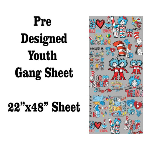 Youth Suess DTF Gang Sheet Transfers