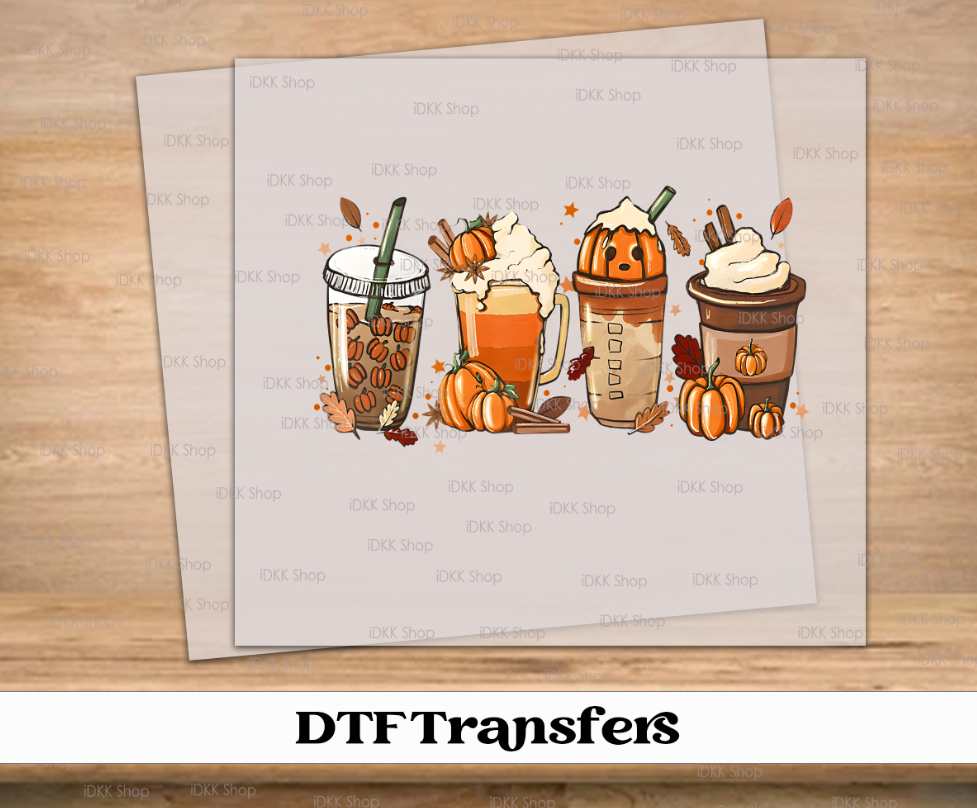 Fall Pumpkin Latte DTF Transfer