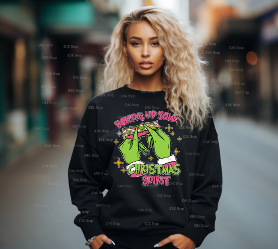 Rolling Up Some Christmas Spirit Crewneck