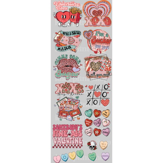PreMade Retro Valentines DTF Gang Sheet Transfers