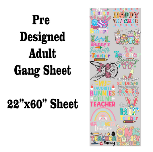Easter Teacher DTF Gang Sheet Transfers