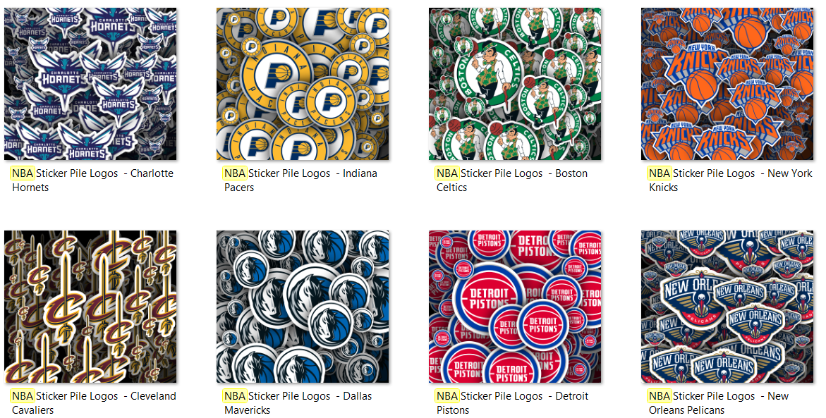 Basketball Distressed Sticker Pile TV Tray Decal Sticker