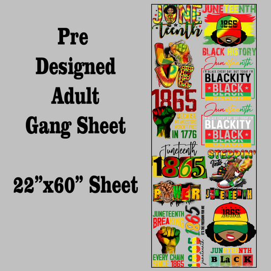 Juneteenth DTF Gang Sheet Transfers