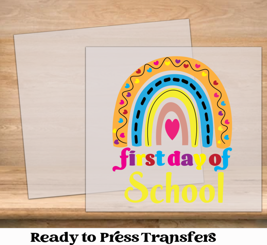 Rainbow First Day of School DTF Transfer