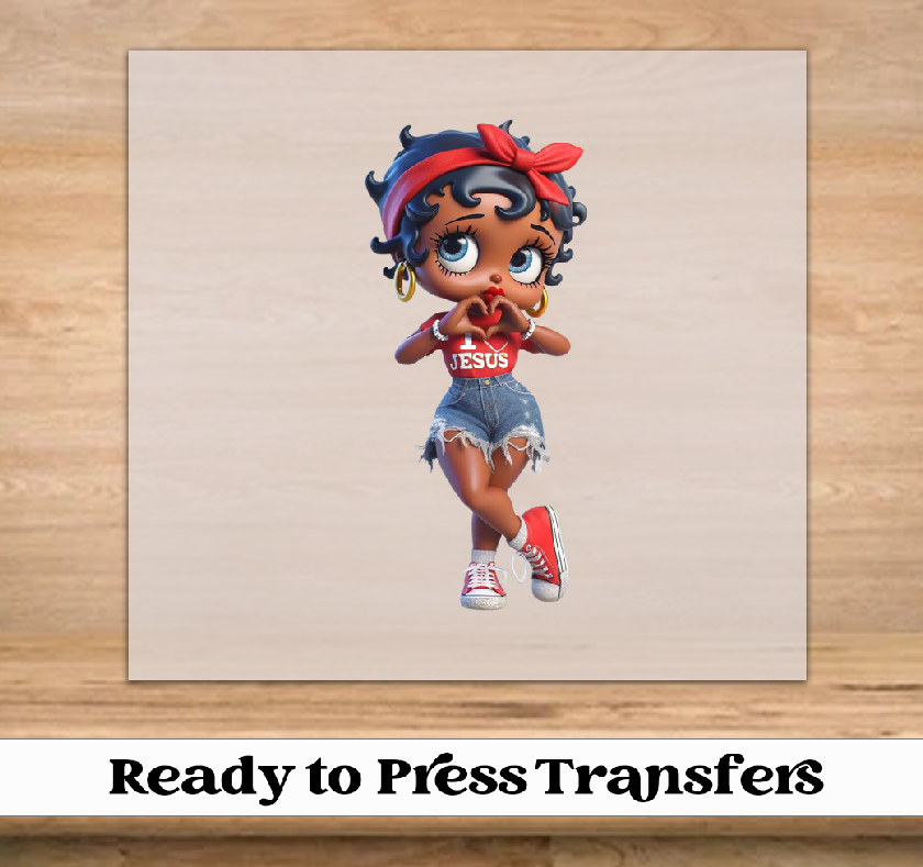 I Love Jesus Betty Boop DTF Transfer