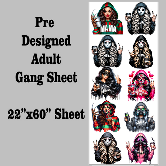 Sassy Horror Mama Halloween DTF Gang Sheet