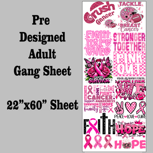 Breast Cancer DTF Gang Sheet