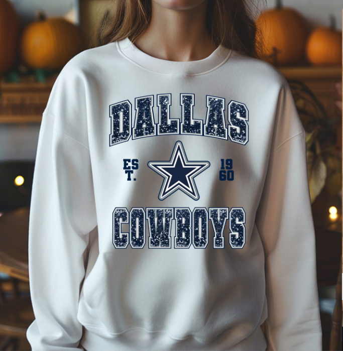 Faux Glitter NFL Football DTF Transfer