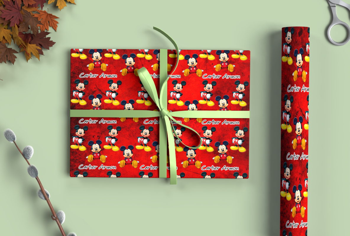 Mickey Custom Christmas Gift Wrapping Paper