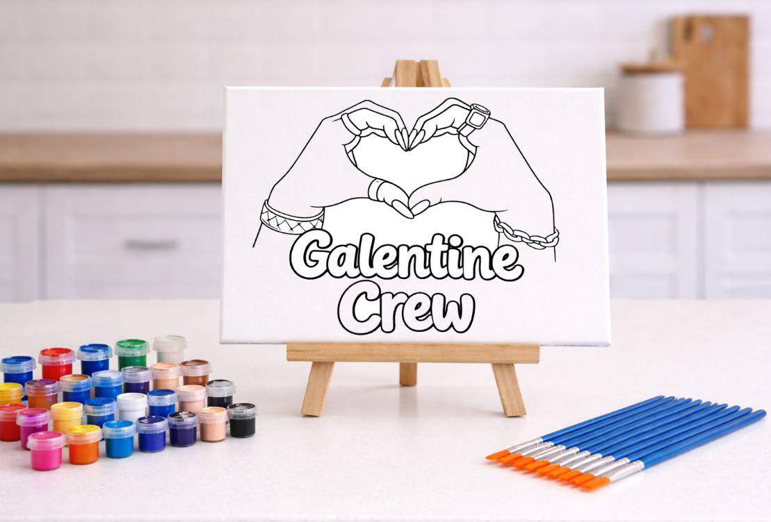 Galentine Crew - Pre-Sketched Canvas
