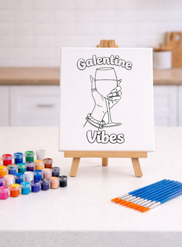 Galentine's Vibe - Pre-Sketched Canvas