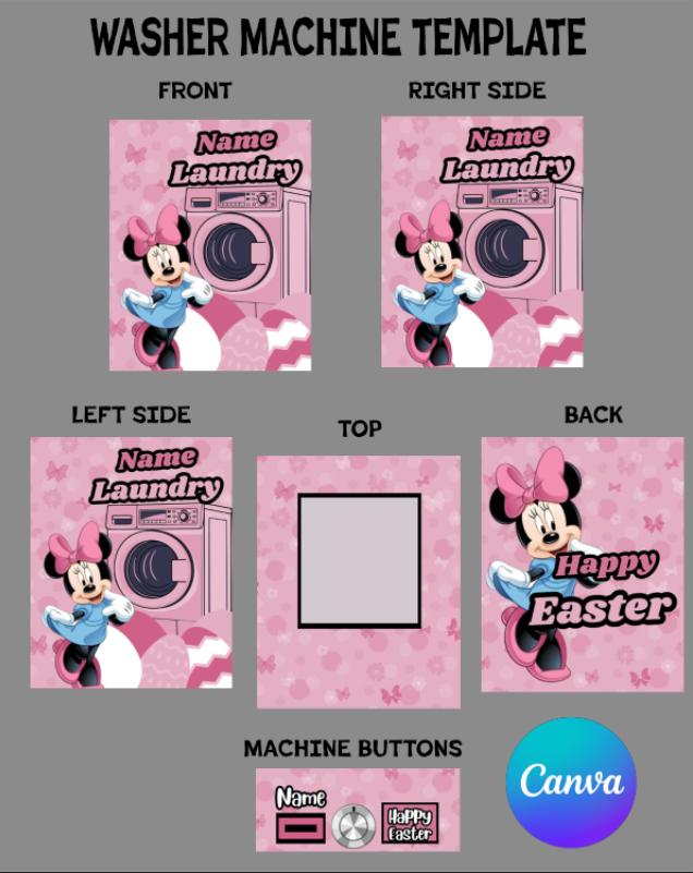 Washing Machine Canva Design Template (Digital Download)