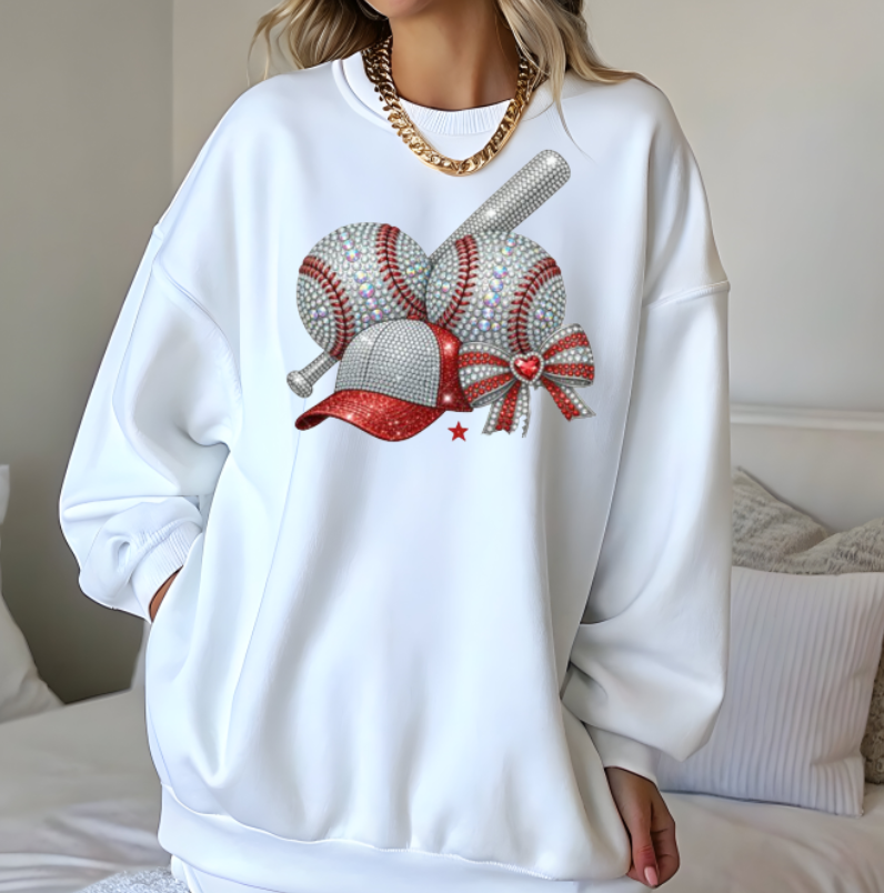 Baseball Rhinestone Bat DTF Transfer