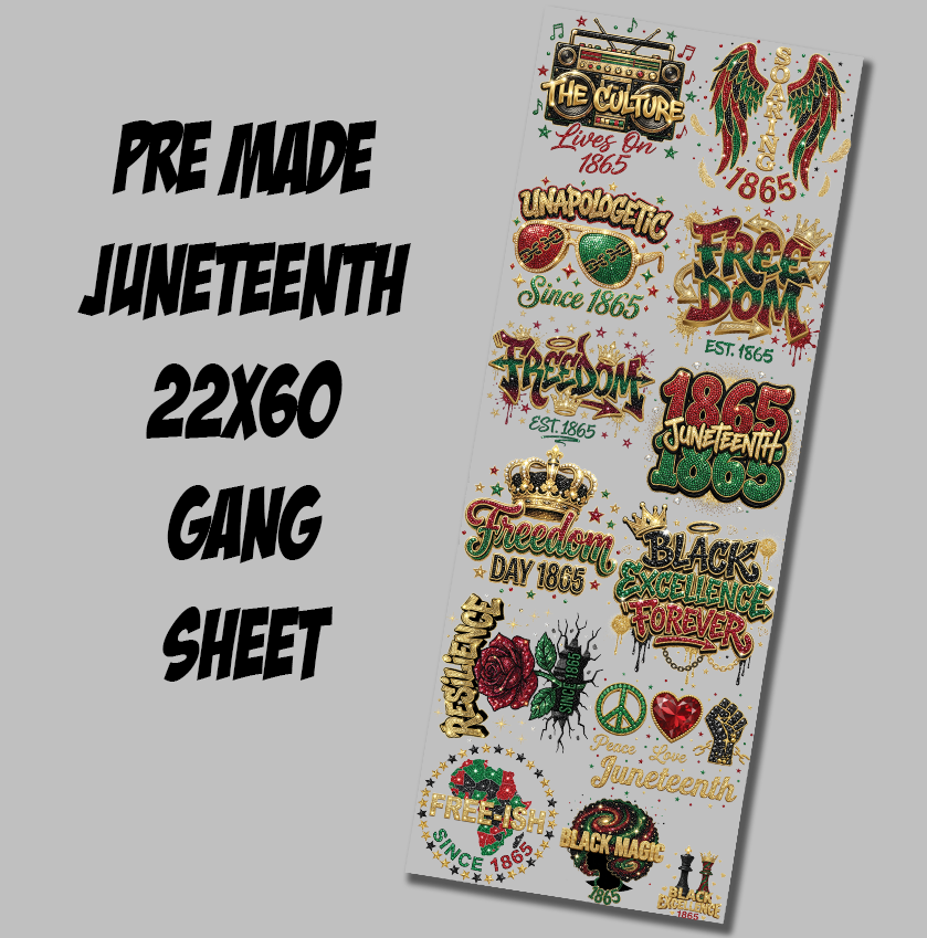 Bling Juneteenth DTF Gang Sheet
