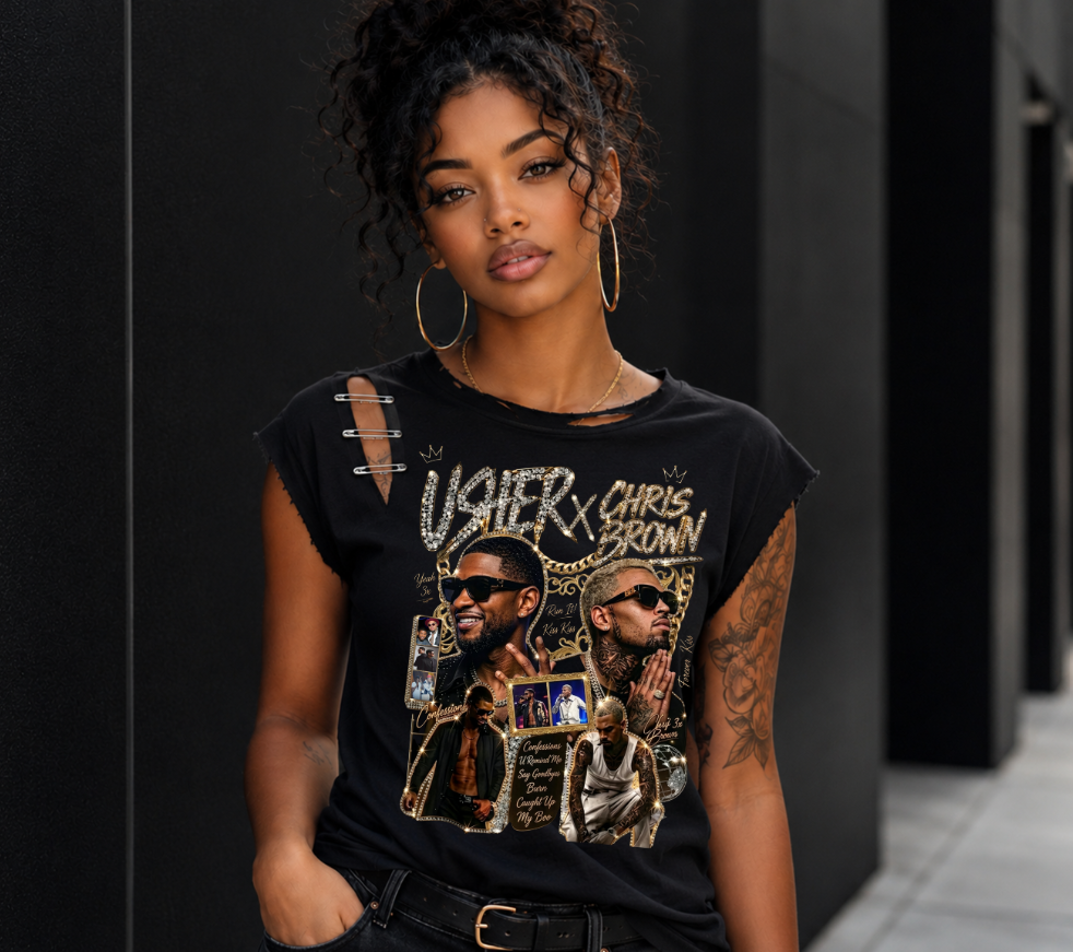 Gold R & B Vibes Cut T-Shirt
