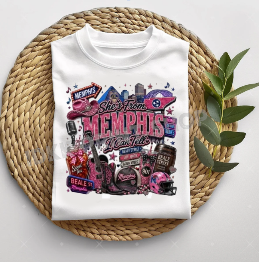 Pink 901 Memphis DTF Transfer