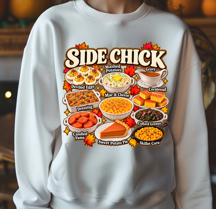Side Chick Thanksgiving DTF Transfer
