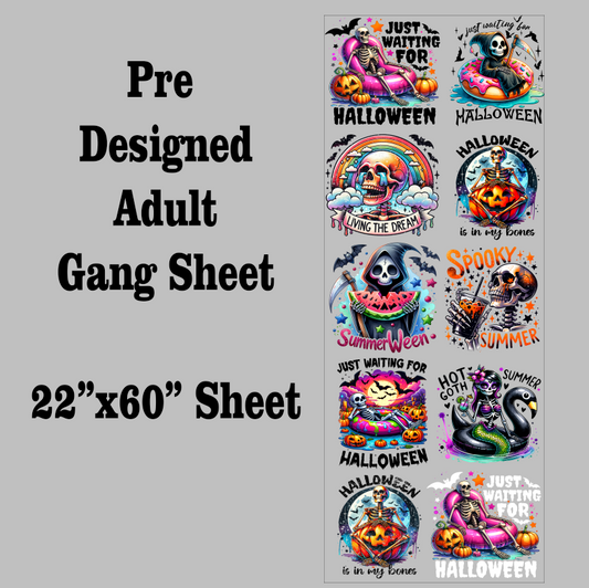 Summerween Halloween DTF Gang Sheet Transfers