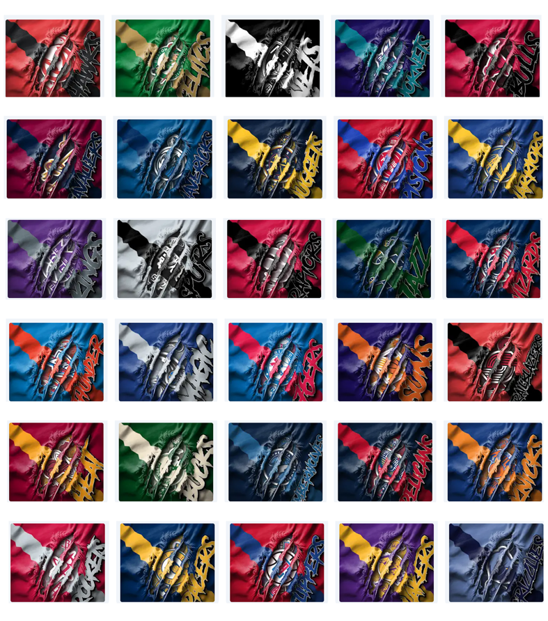 Basketball Claw Rip TV Tray Decal Sticker