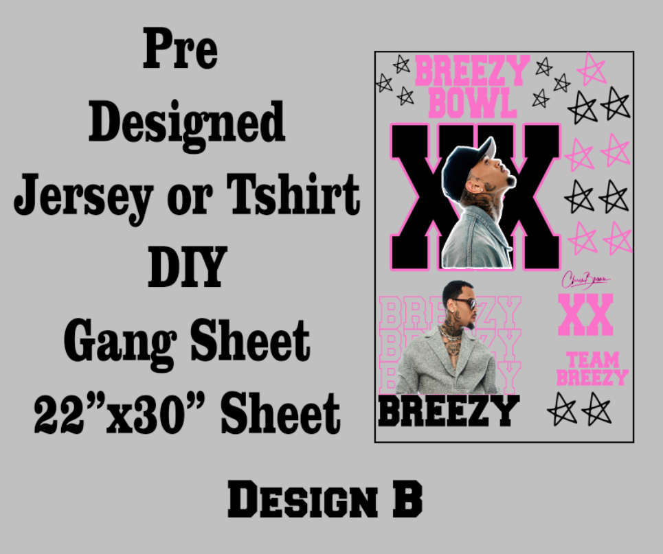 Make My Own Breezy Jersey DTF Sheet (Non Glitter)
