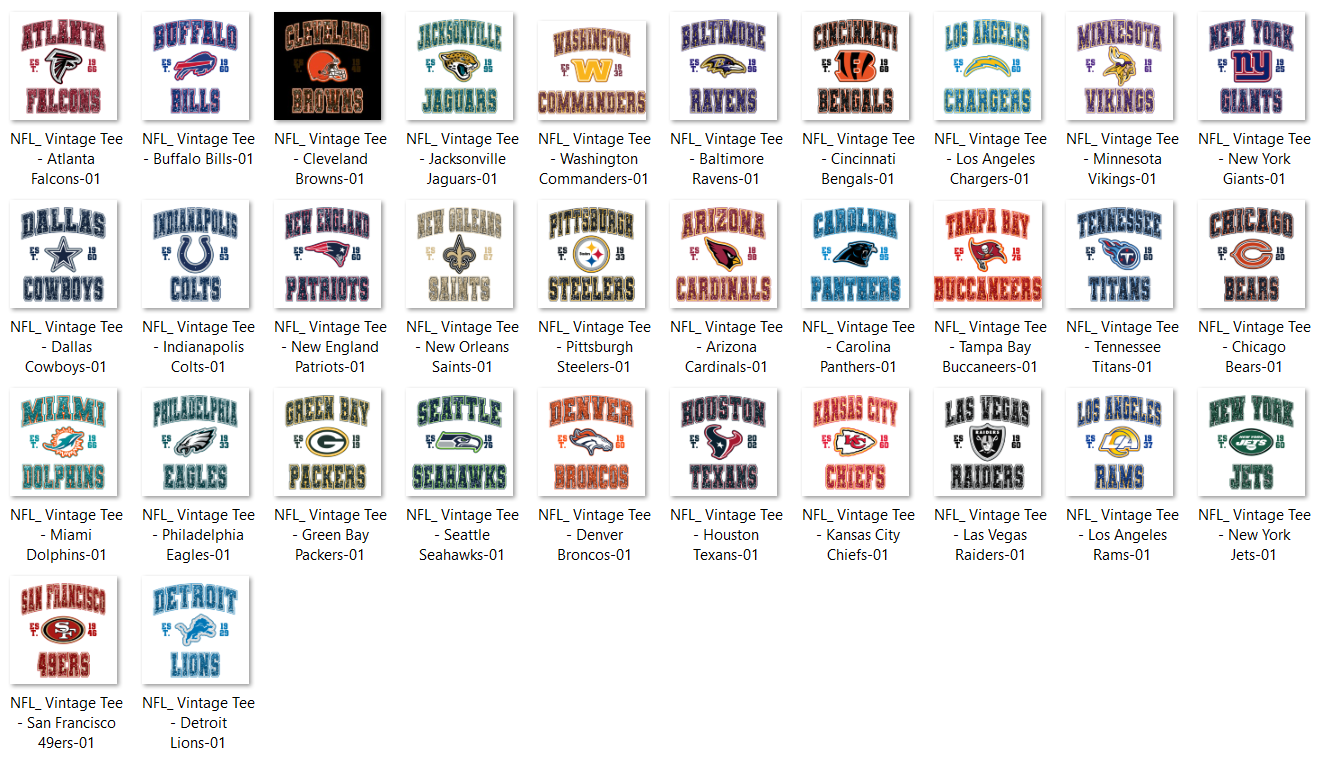 NFL Sports Football DTF Transfer
