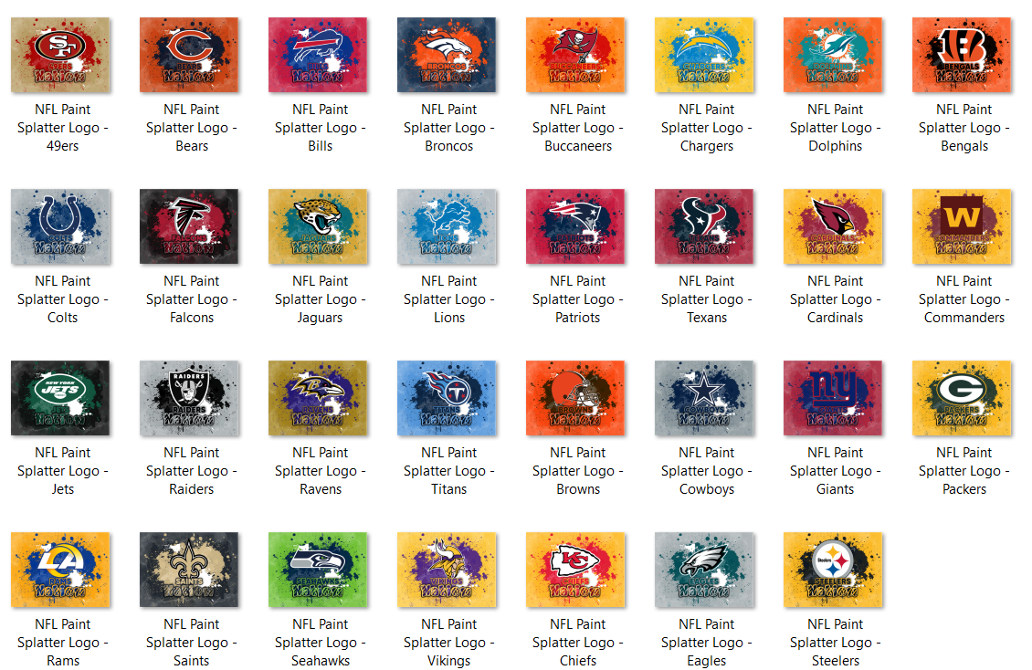 Pre-Made Adhesive Football Paint Splatter TV Tray Sticker - 20x16