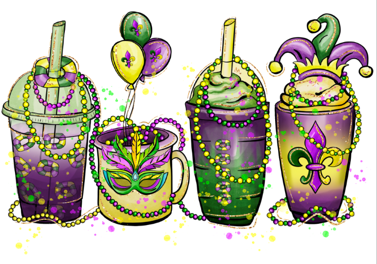 Latte Mardi Gras | DTF/Sublimation Transfer