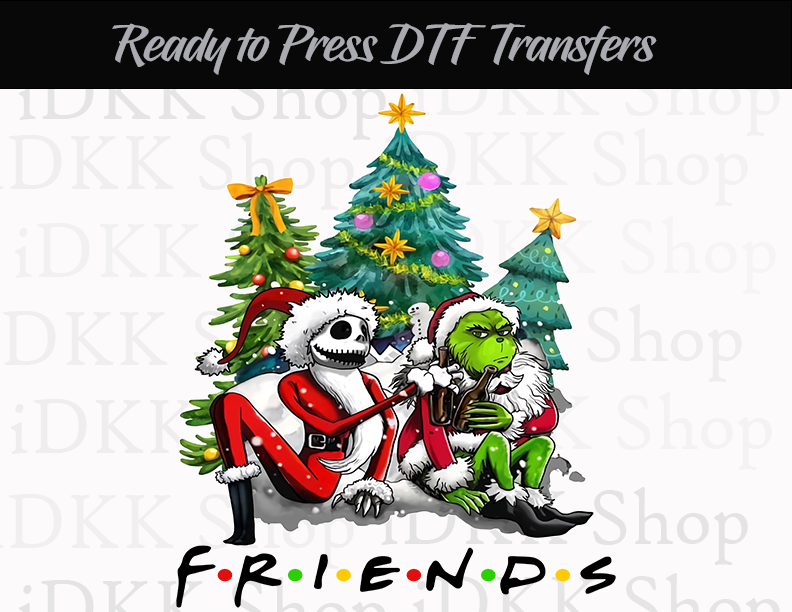 Sublimation or DTF Transfer, Friends Christmas | Ready to Press Transfers