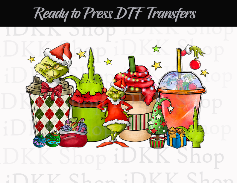 Sublimation or DTF Transfer, Christmas Coffee Latte | Ready to Press Transfers