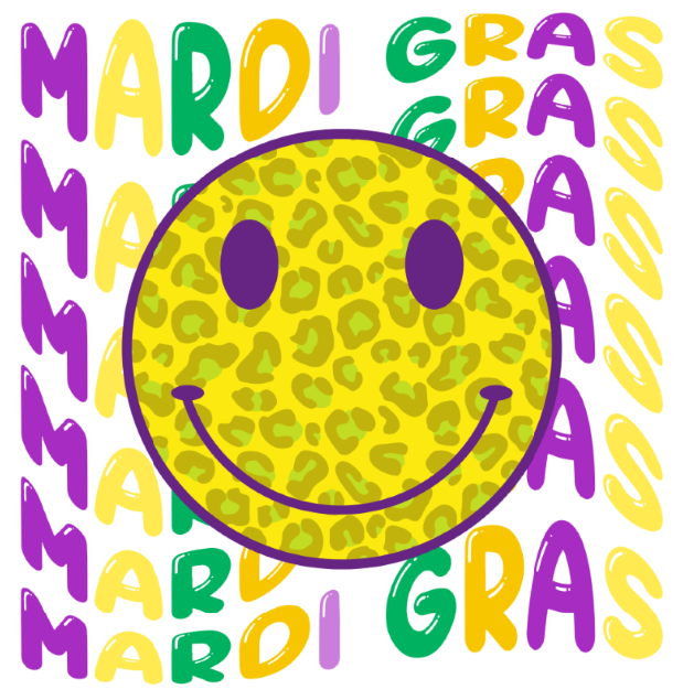Smile Mardi Gras | DTF/Sublimation Transfer
