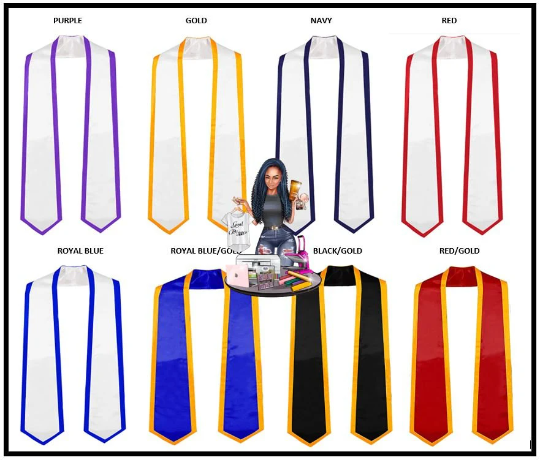 Trimmed Custom Graduation Stole, High School Stoles, College Stoles