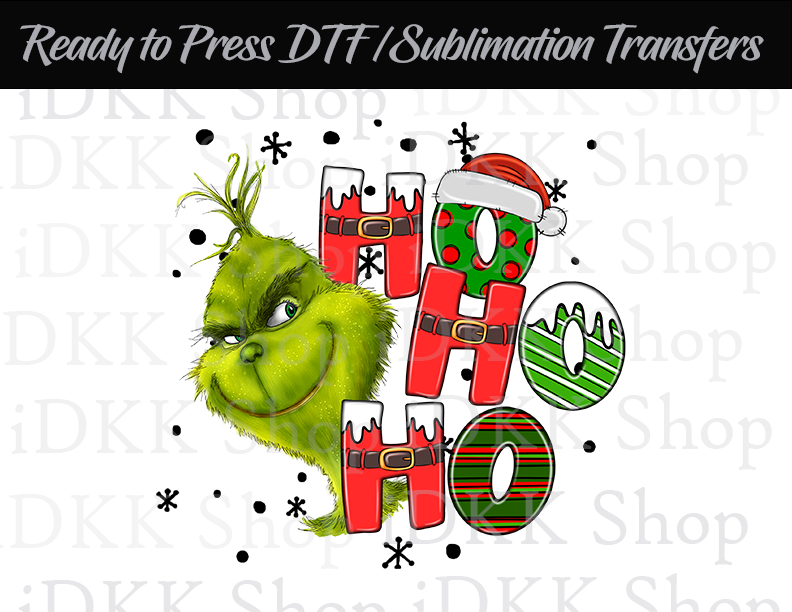 Sublimation or DTF Transfer, Ho Ho Ho Christmas Ready to Press Transfers