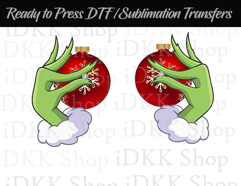 Sublimation or DTF Transfer, Christmas TaTas Ready to Press Transfers