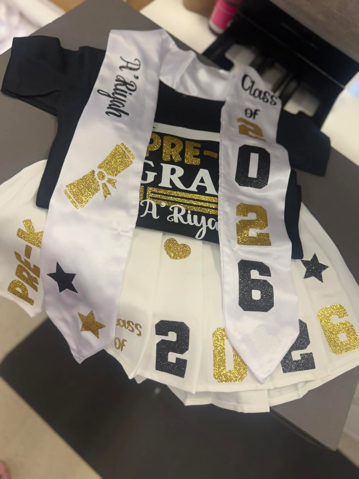 Kids Graduation Skirt Set