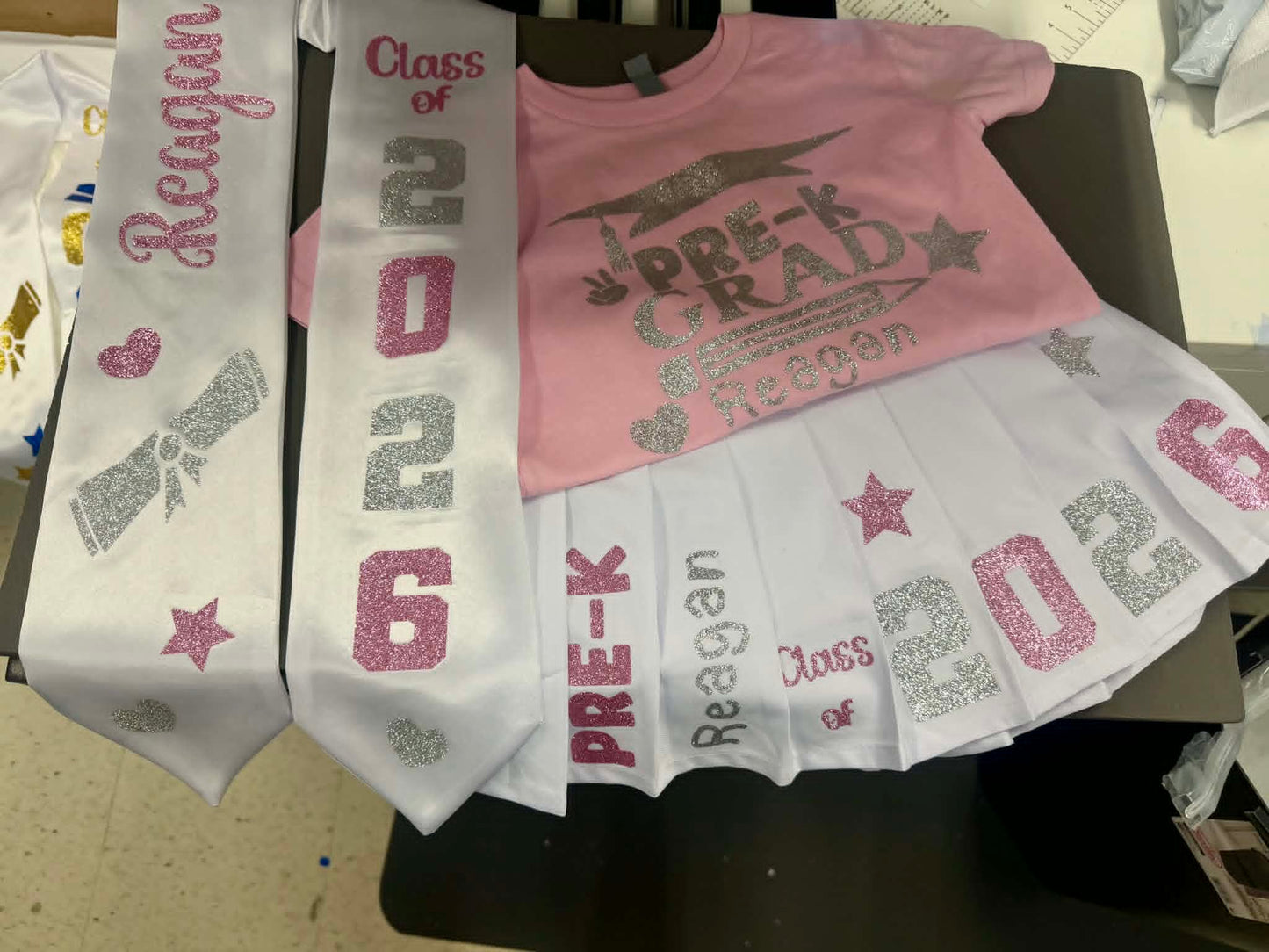 Kids Graduation Skirt Set