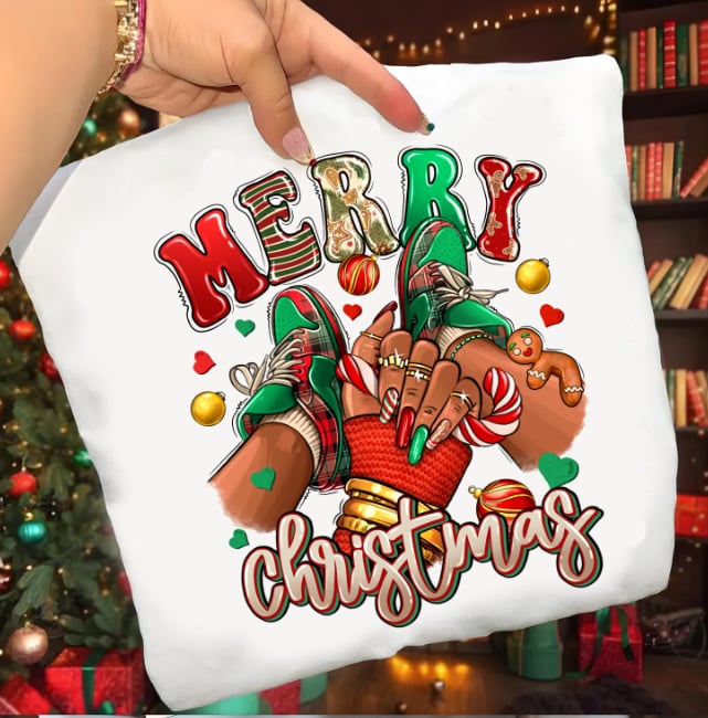 Merry Christmas Sneaker Head DTF Transfer