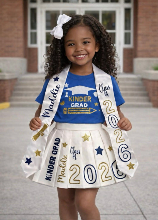 Kids Graduation Skirt Set