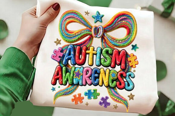 Faux Yarn Coquette Autism Awareness DTF Transfer