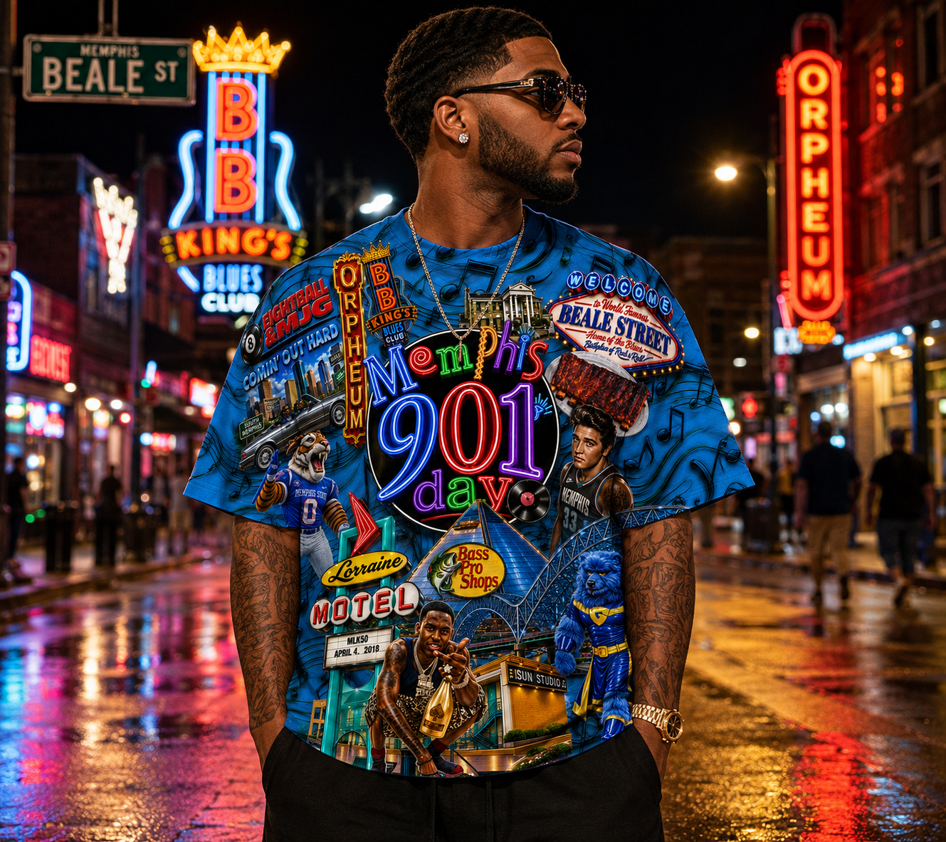 901 Memphis All Over Tshirt
