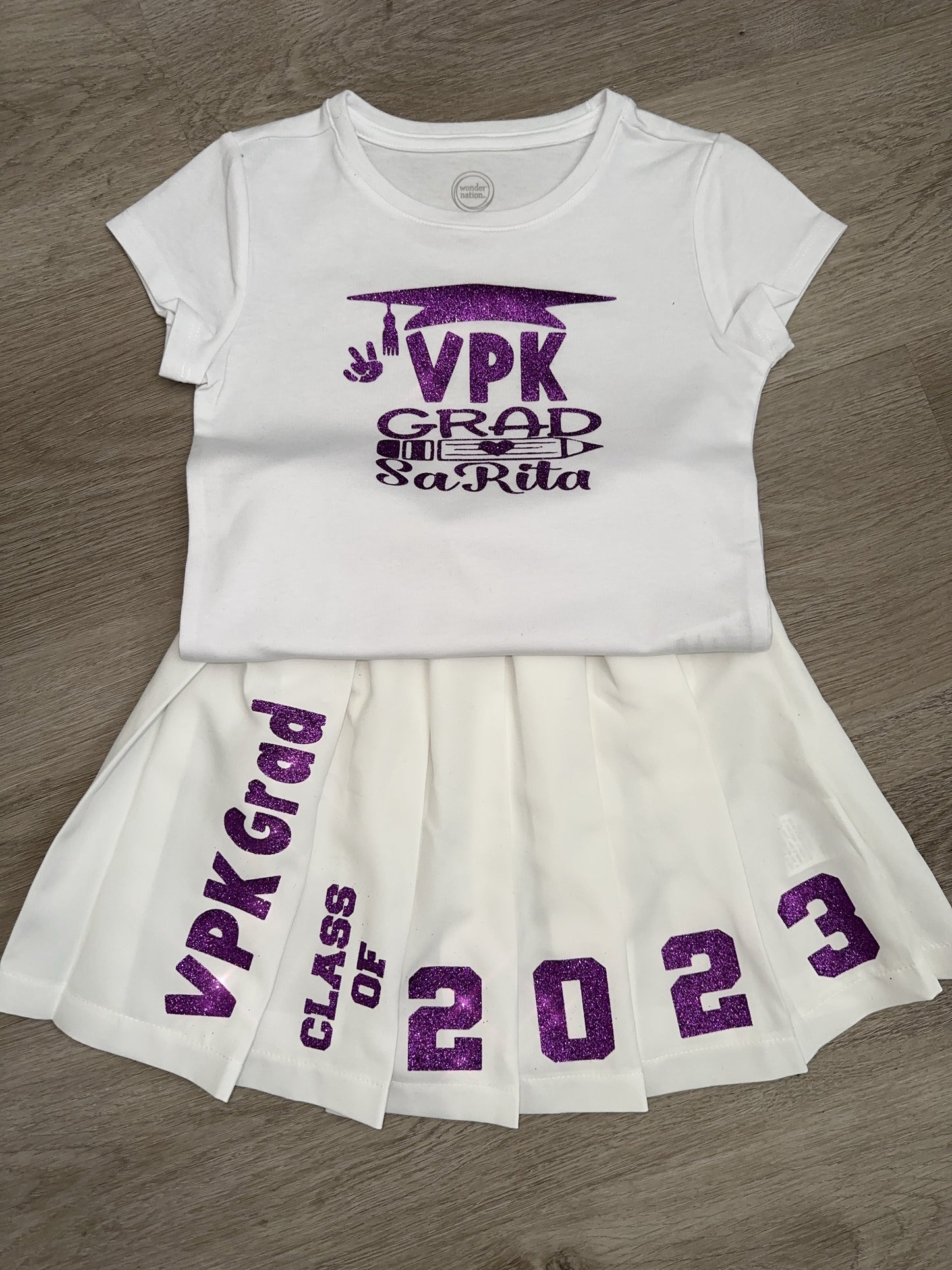 Kids Graduation Skirt Set, Graduation Gift, Pleated Skirt, Grad Outfit, 2024 Grad