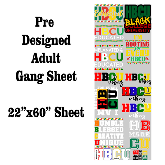 HBCU DTF Gang Sheet Transfers