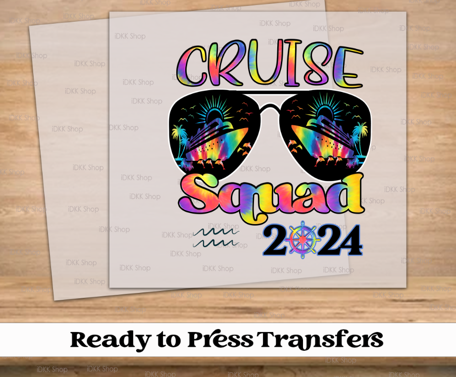MultiColor Cruise Squad 2024 DTF Transfer