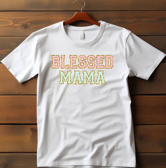 Blessed Mama DTF Transfer - Pink/Green