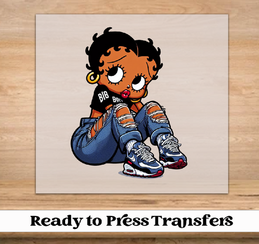 Betty Boop Blue Jean DTF Transfer