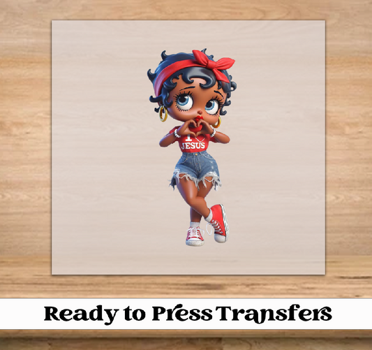 I Love Jesus Betty Boop DTF Transfer