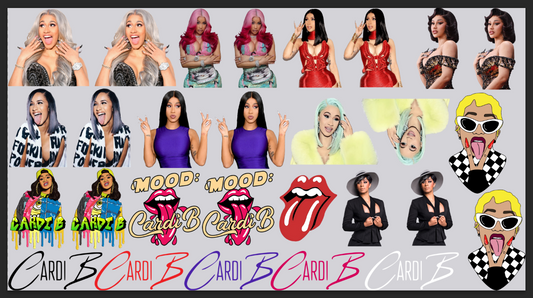 Cardi DTF Hat Gang Sheet 22x12 | Trucker Hat Size Transfers
