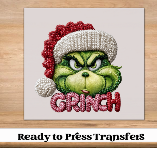 Bling Grnch Christmas DTF Transfer