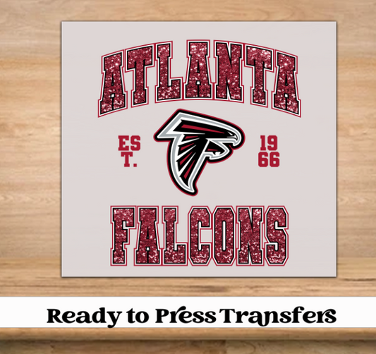 Faux Glitter NFL Football DTF Transfer