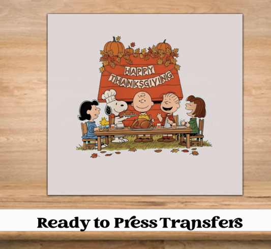 Snoopy and Friends Happy Thanksgiving DTF Transfer