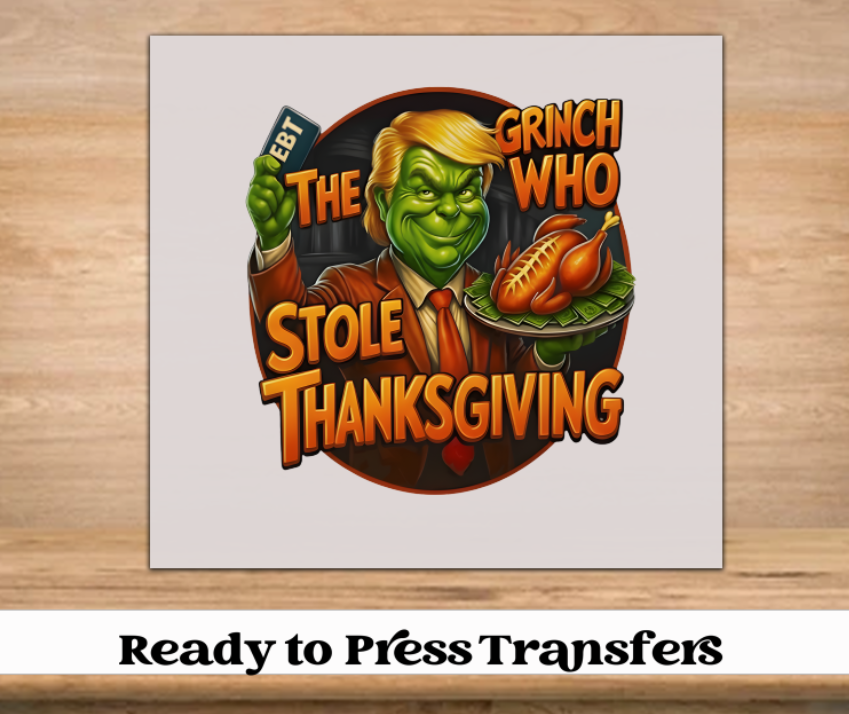 (Gold) The Grnch Who Stole Thanksgiving 2025 DTF Transfer